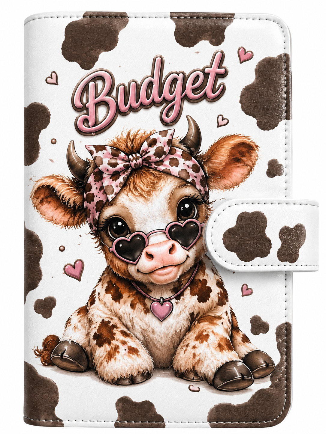 Personalisierter Kuh Budget Binder A6 – Wunschname & Motiv