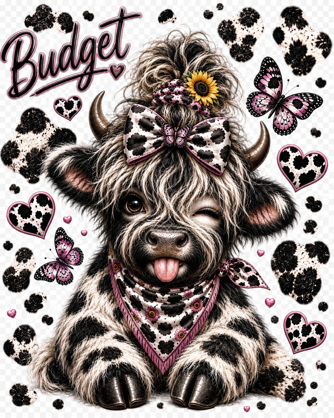 Personalisierter Kuh Budget Binder A6 – Wunschname & Motiv