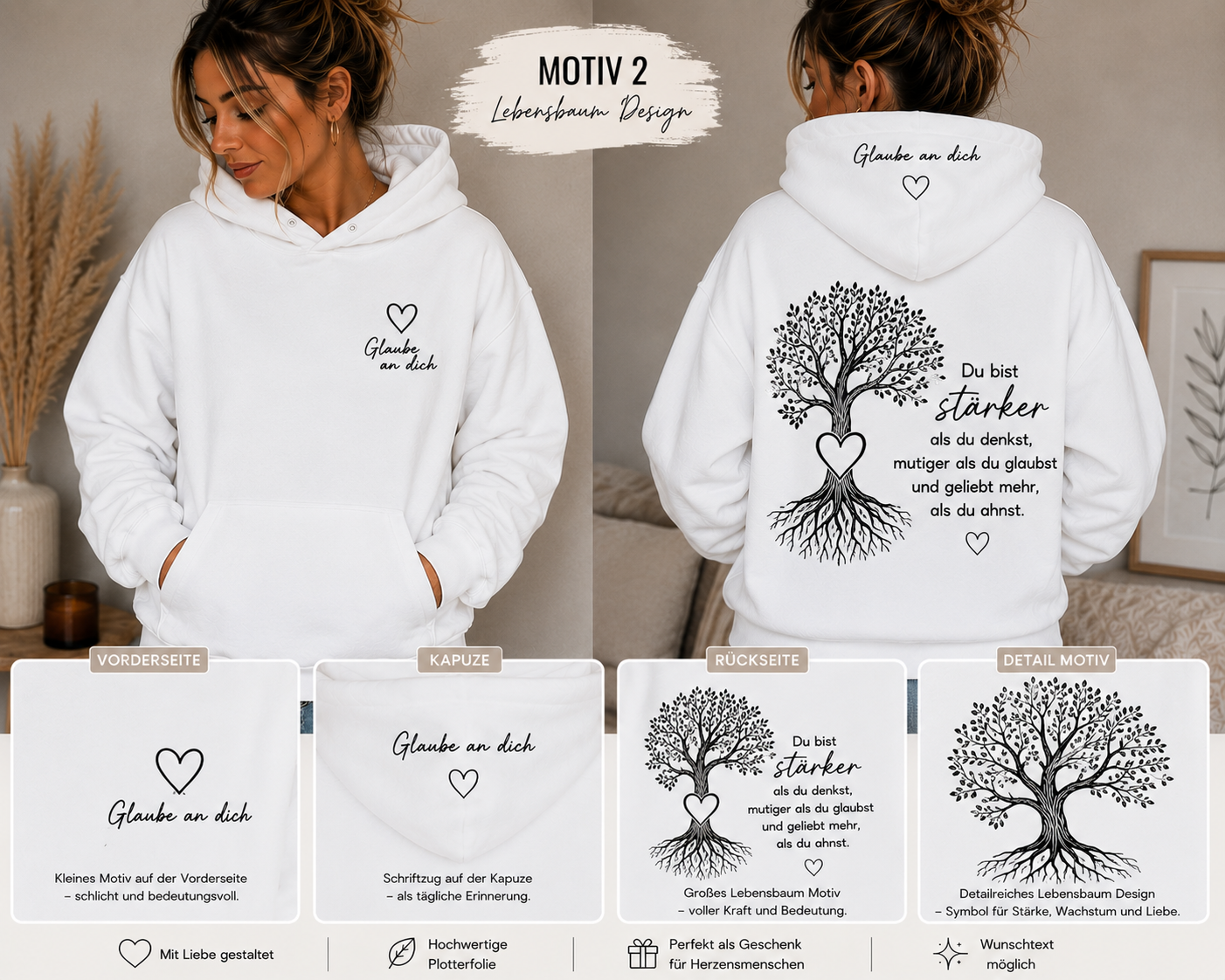 Personalisierte Hoodies mit Wunschmotiv, Sprüchen & Plotterdesigns
