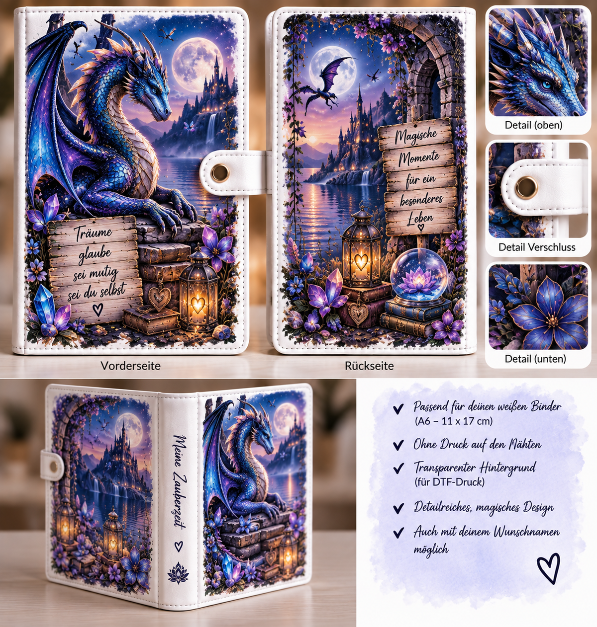 Beispielmotiv Budget Binder blauer Drache