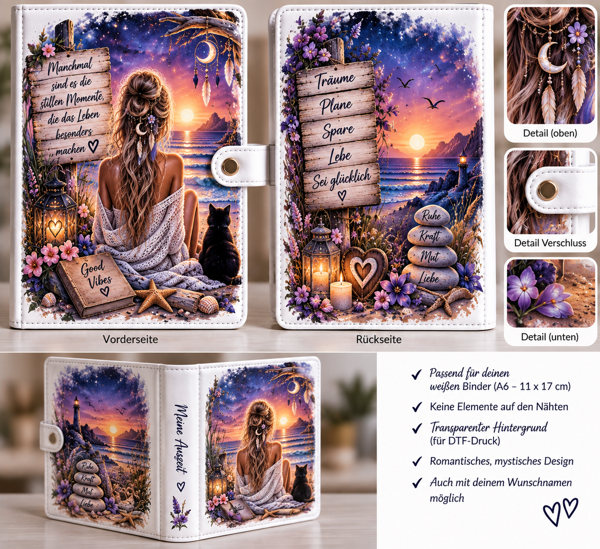 Beispielmotiv Budget Binder Mondlicht und Strand