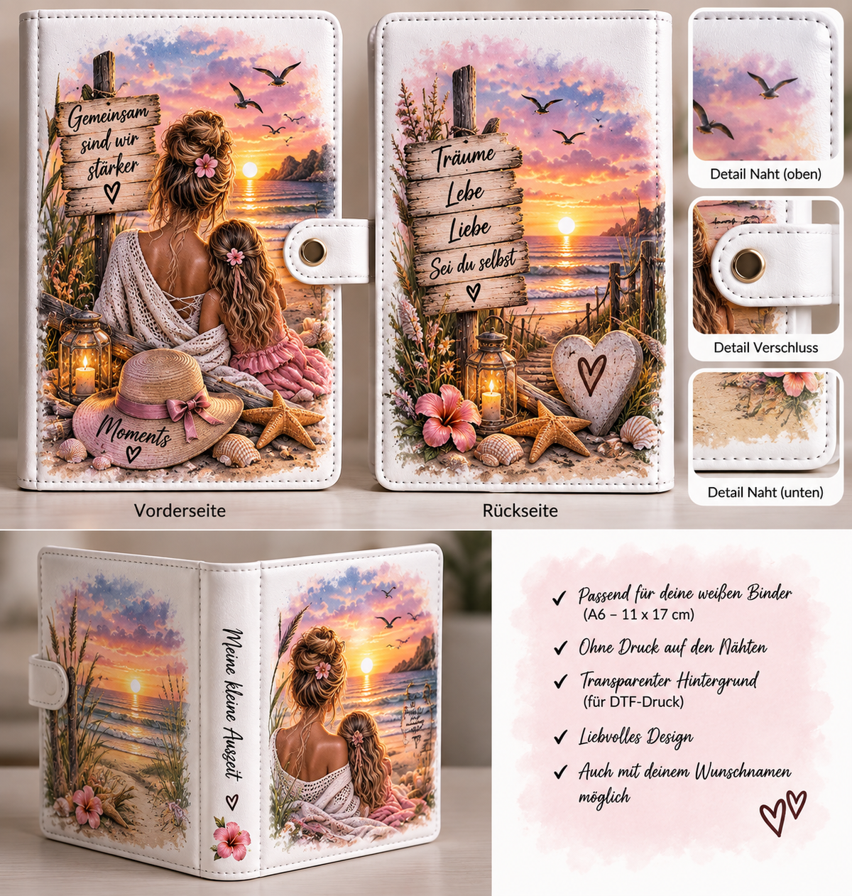 Beispielmotiv Budget Binder Mutter und Kind am Strand