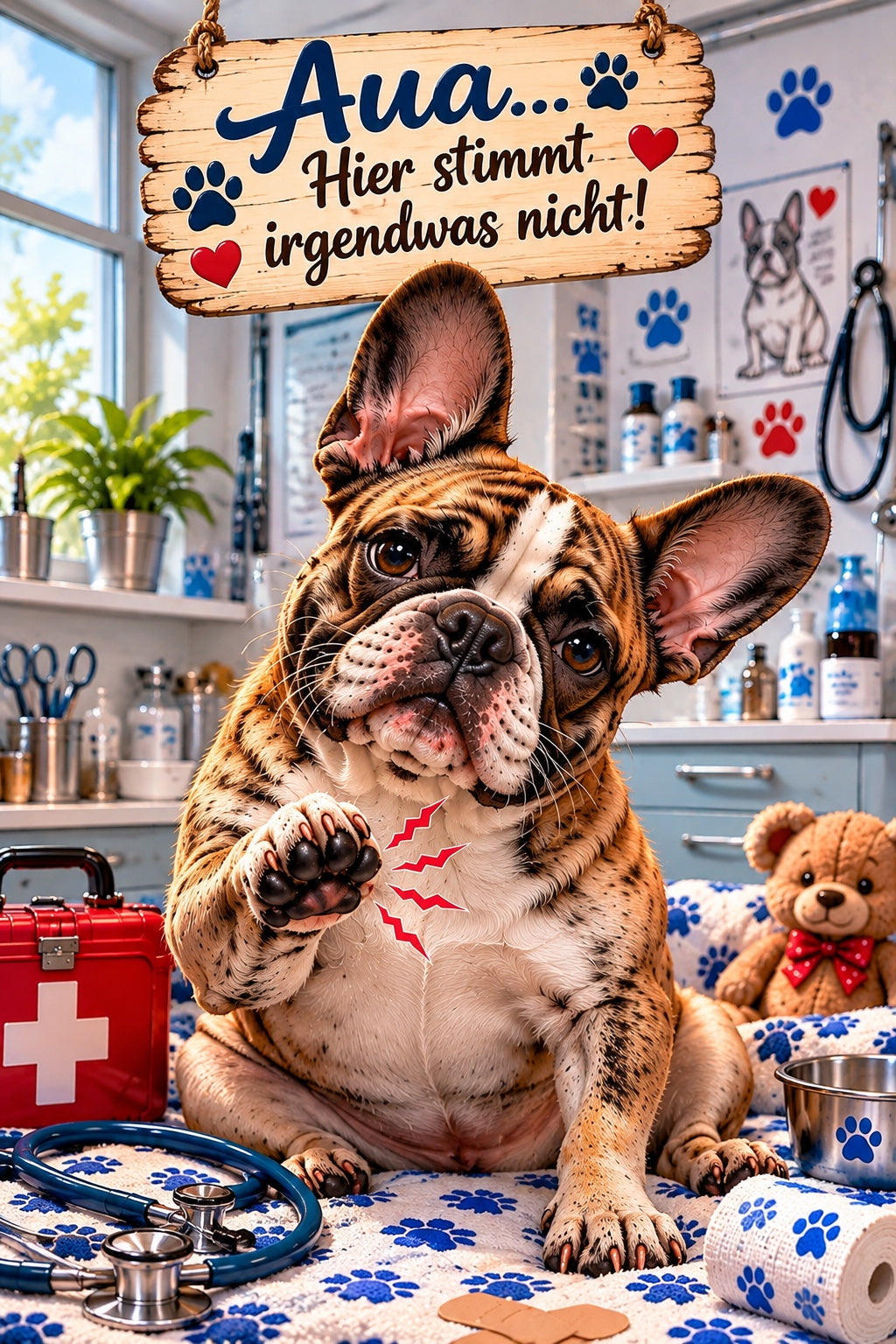 Wackelbild Spar-Challenge Französische Bulldogge vor der Behandlung